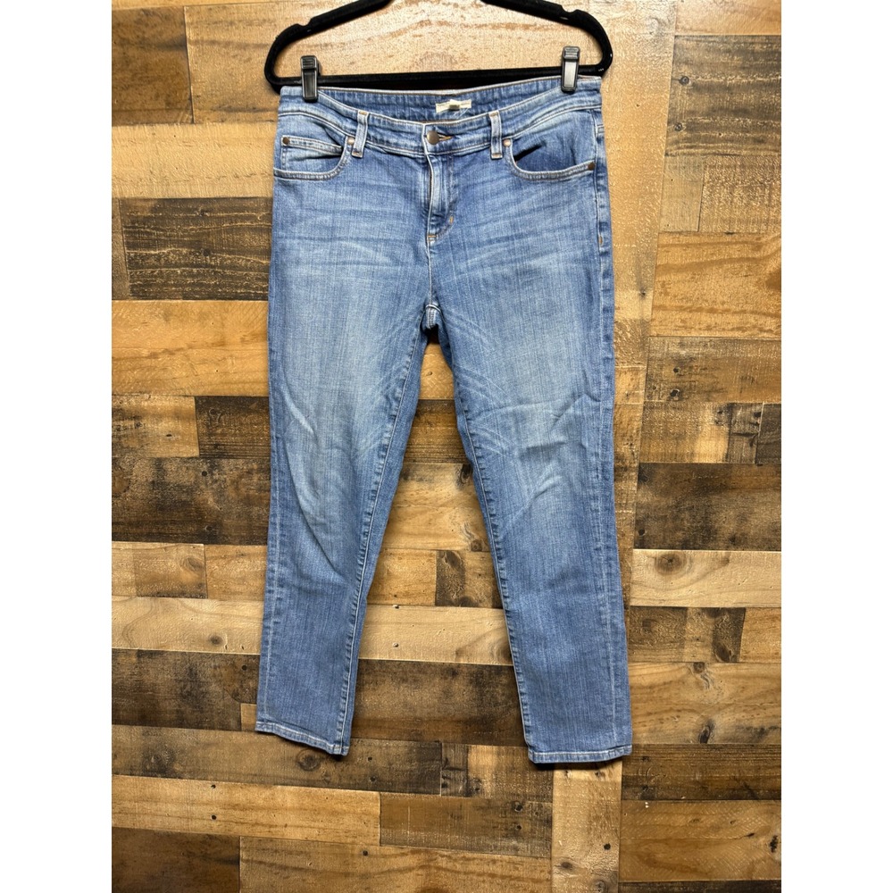Eileen Fisher Organic Cotton Stretch Slim Jeans Medium Wash Blue Denim S17BD